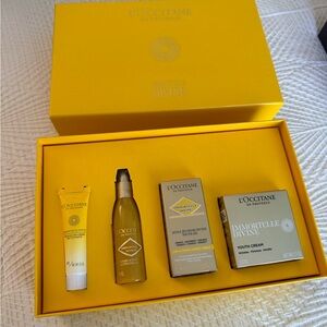 L’Occitane Immortelle Divine Gift Set NWT Cream, oil, lotion and cleanser